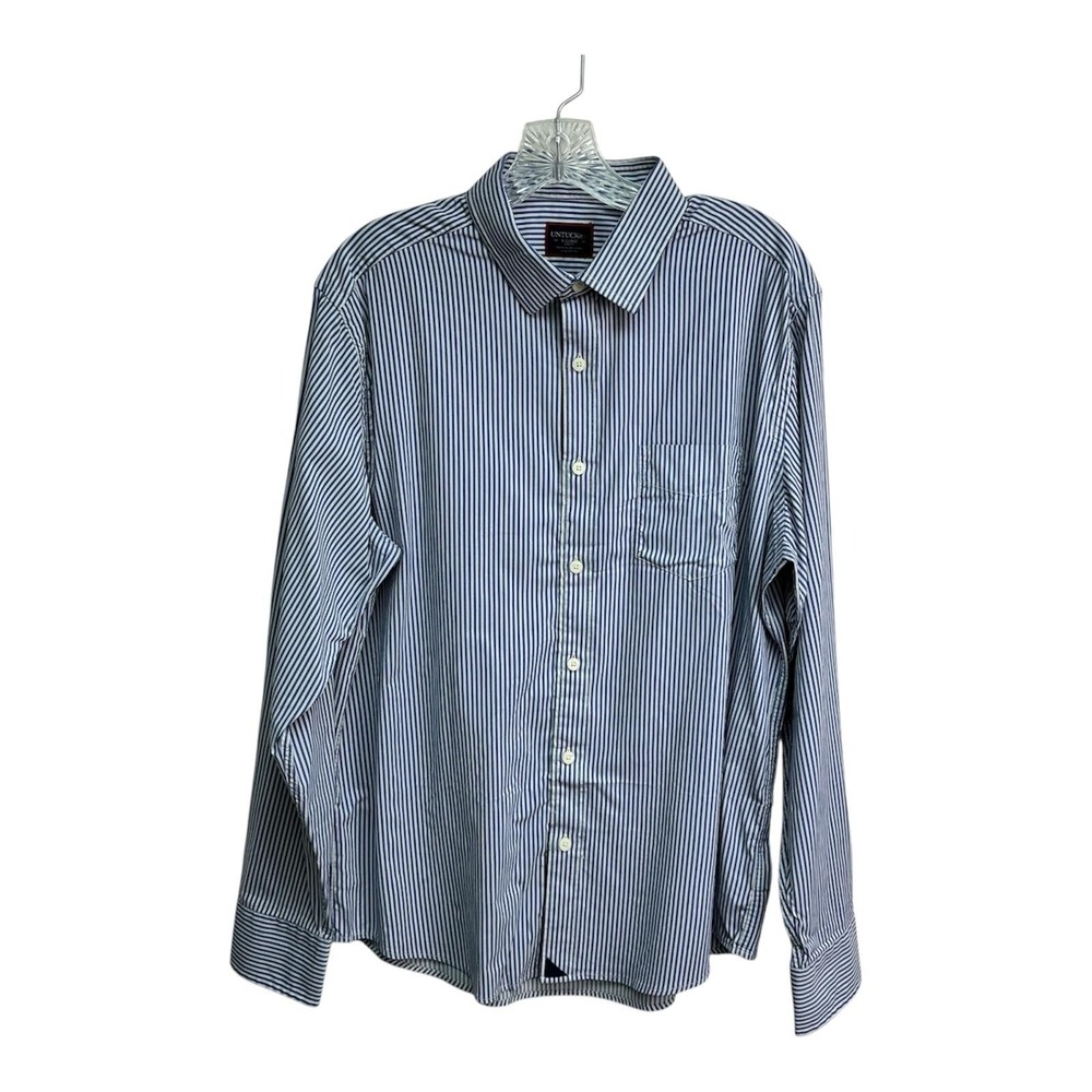 UNTUCKit Terzolo Shirt Mens XL Blue Slim Fit Stretch Button Front Long Sleeve